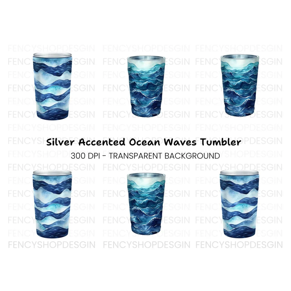 Ocean Wave Tumbler Clipart Bundle