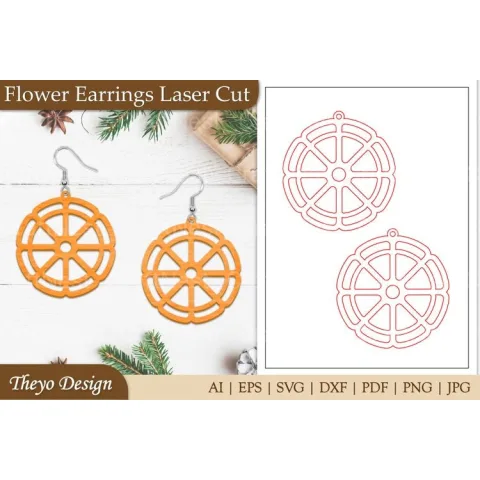 Earrings Lasercut Flower SVG Bundle