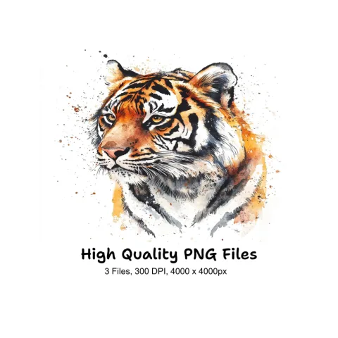 Tiger Head Clipart Bundle