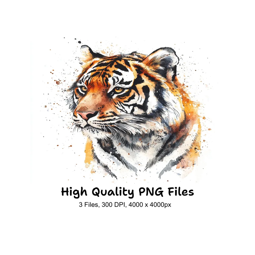 Tiger Head Clipart Bundle