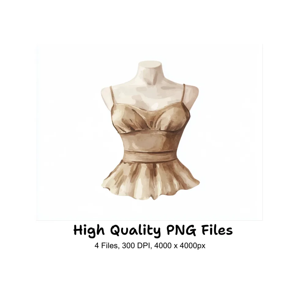 Vintage Mannequin Torso Clipart Bundle