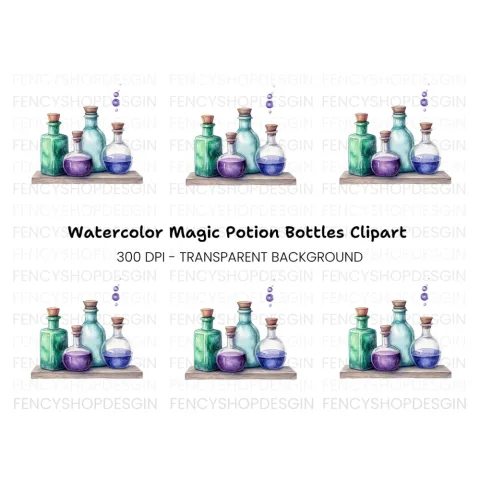 Potion Bottles Clipart Bundle