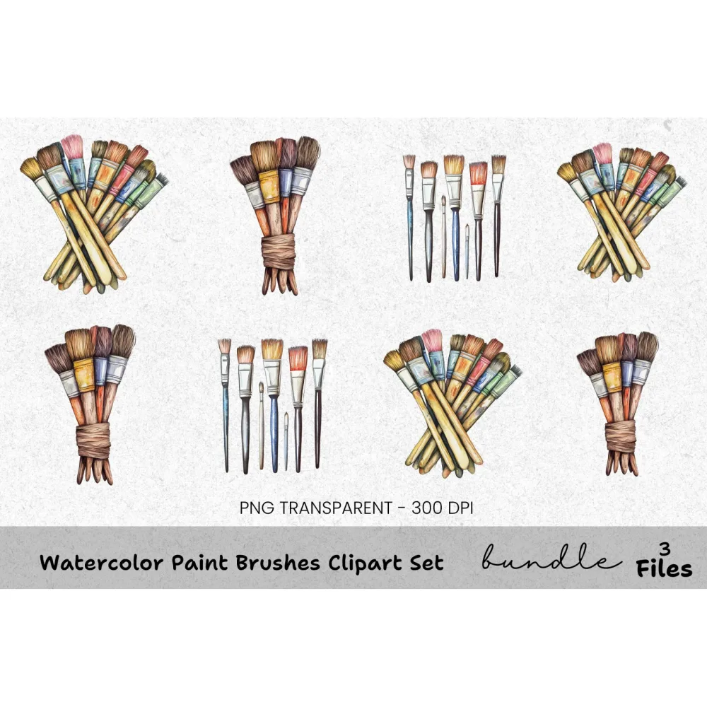 Paint Brushes Clipart Bundle