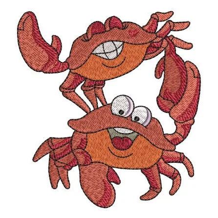 Crabs Embroidery Design