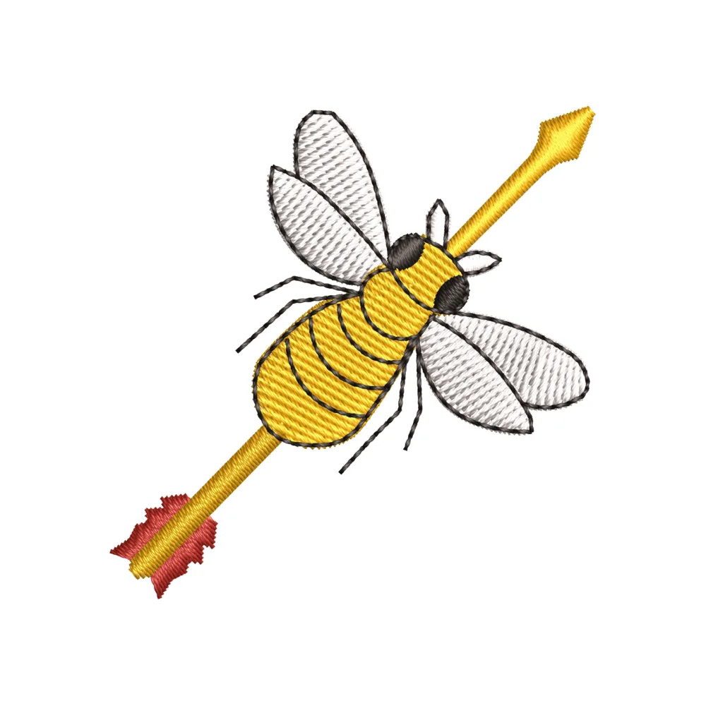 Arrow Hunny Bee Embroidery Design