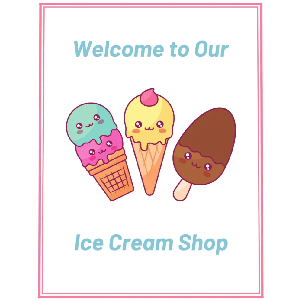 Ice Cream Shop Dramatic Play Pack