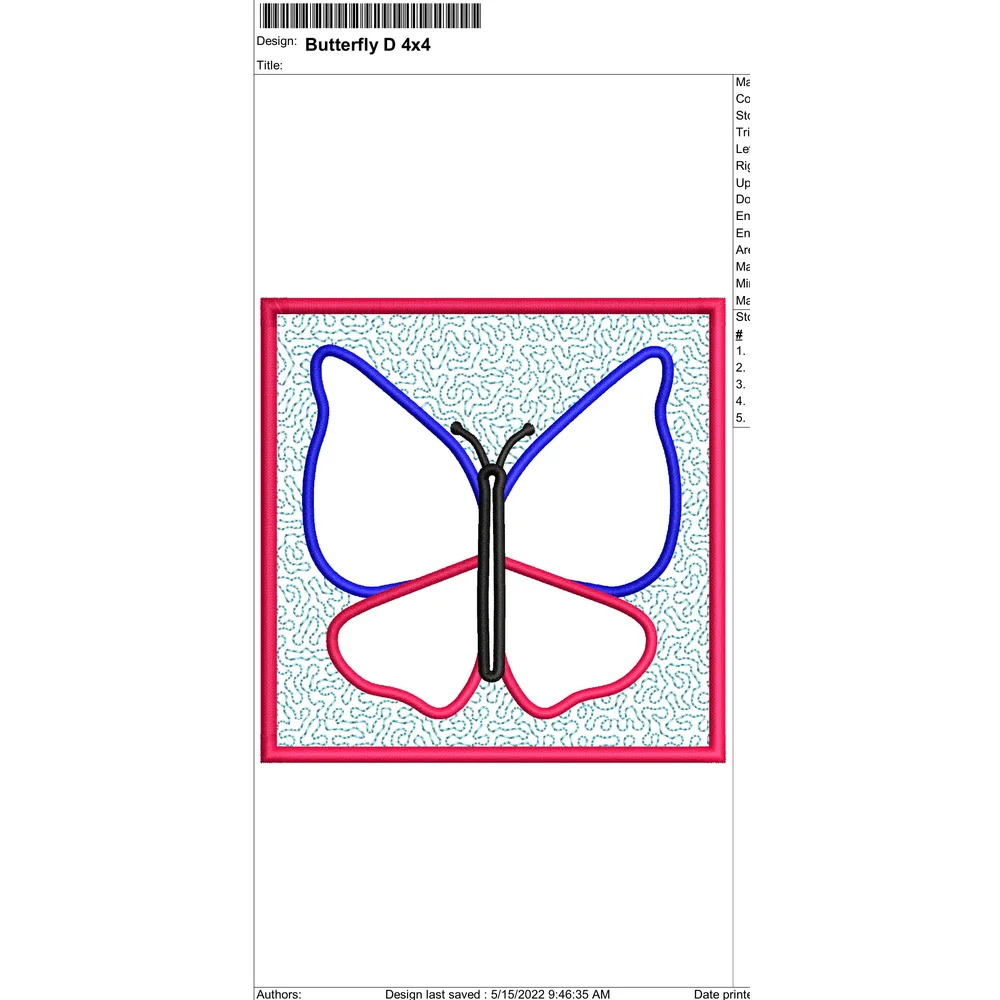 Butterfly Embroidery Design