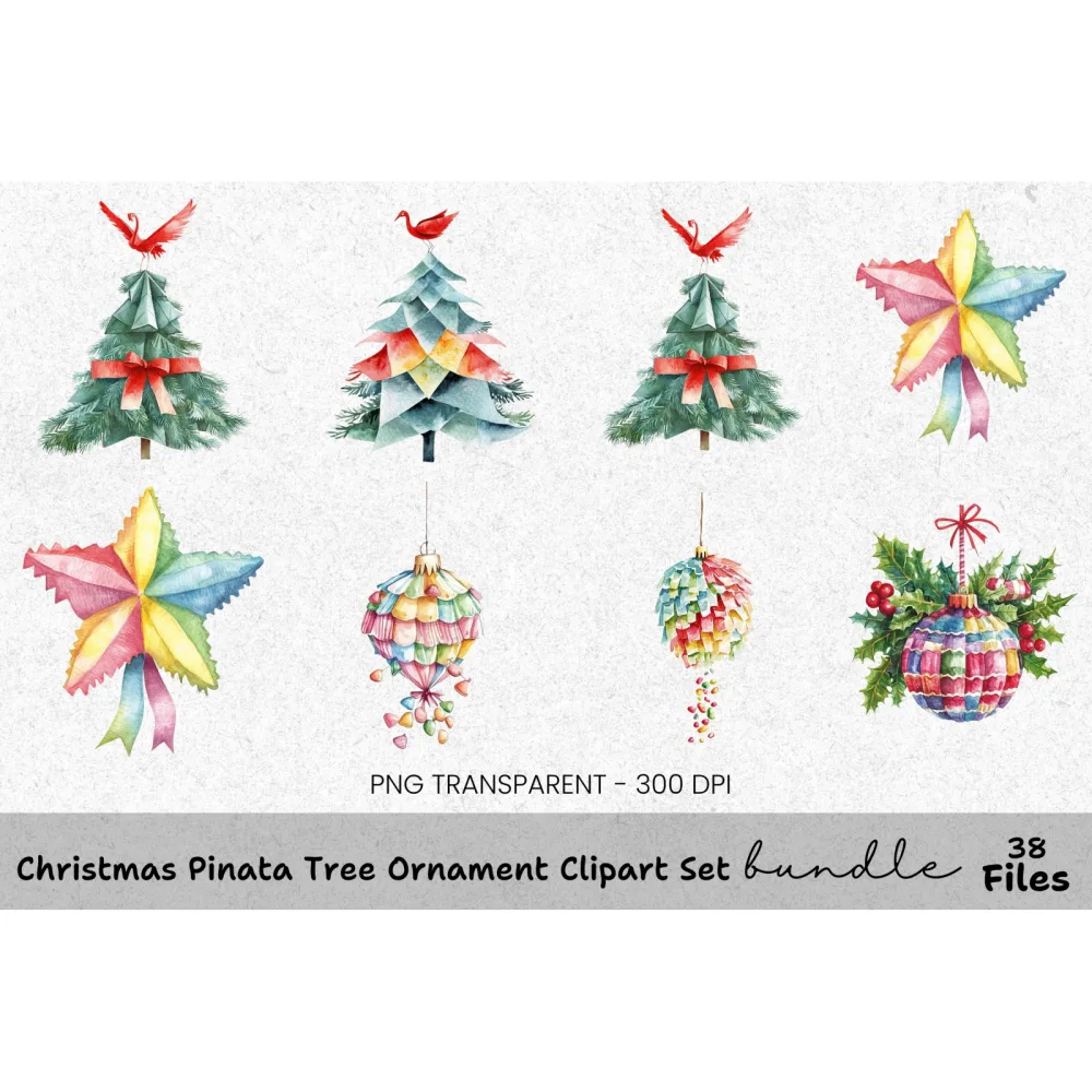 Christmas Mandala Santa Hat Clipart Bundle