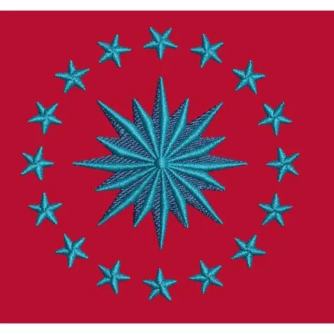 Celestial Ring of Stars Embroidery Design
