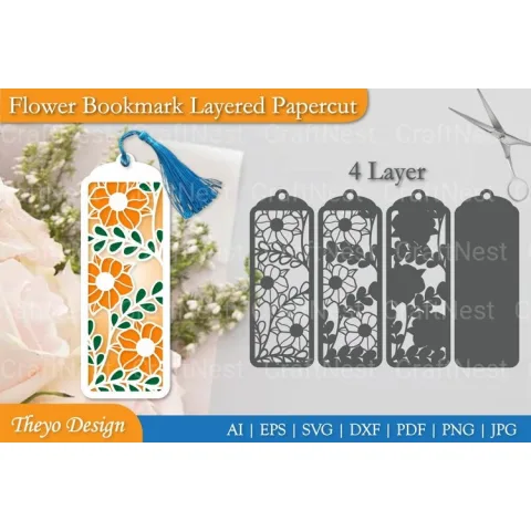 Flower Layered Papercut SVG Bundle