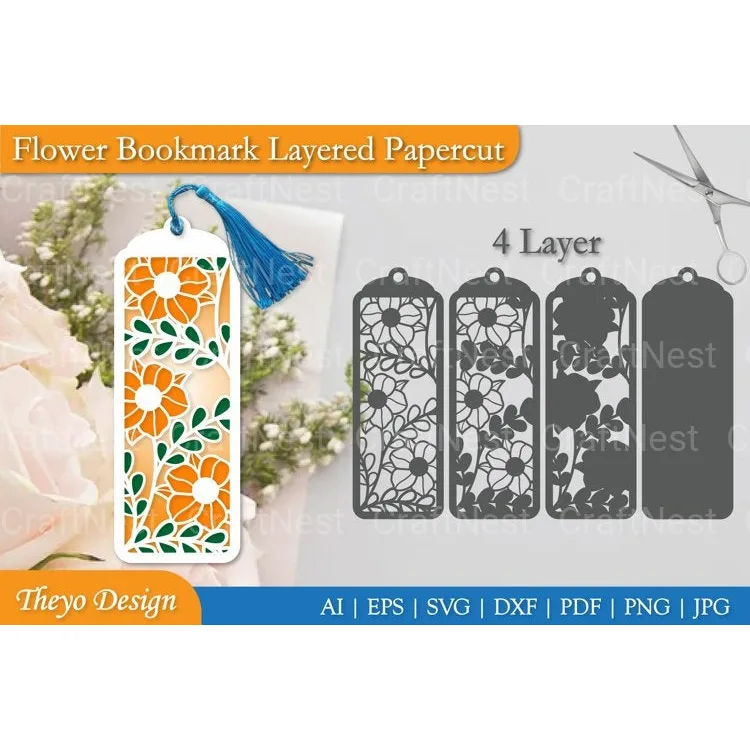 Flower Layered Papercut SVG Bundle