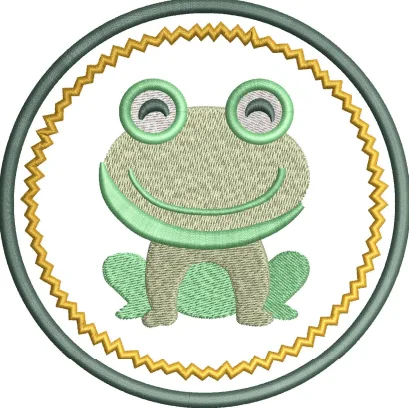 Frog Embroidery Design