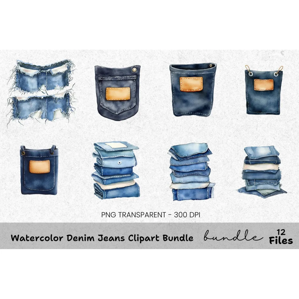 Denim Jeans Clipart Bundle