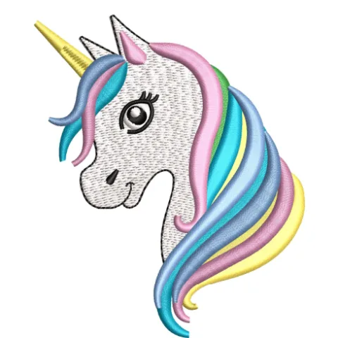 Rainbow Unicorn Embroidery Design