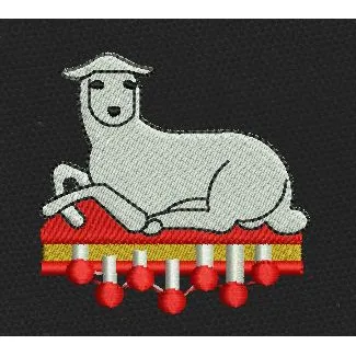 Lamb Cushion White Embroidery Design