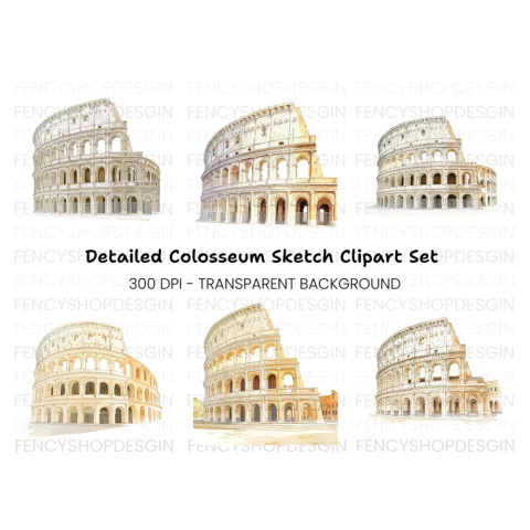 Ancient Roman Colosseum Clipart Bundle