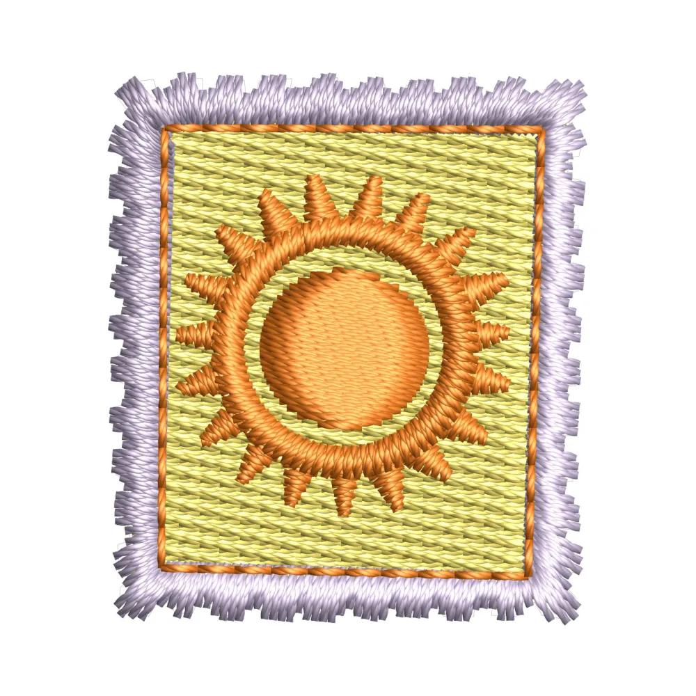 Sun In Frame Embroidery Design