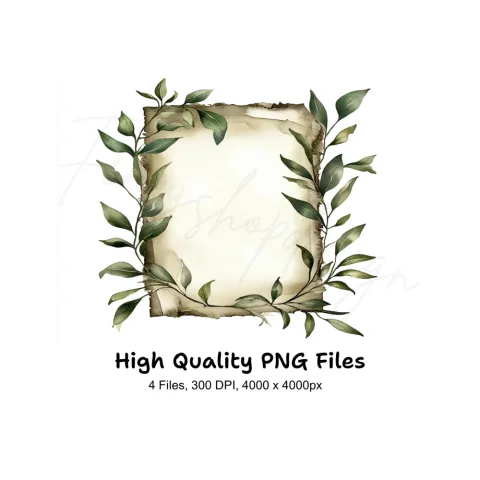 Leaf and Vintage Frames Clipart Bundle