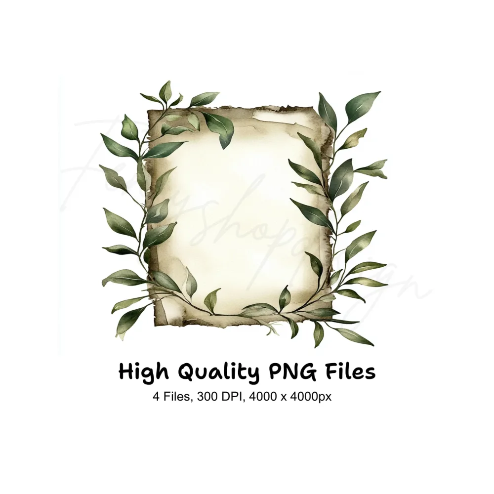Leaf and Vintage Frames Clipart Bundle