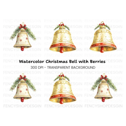 Christmas Bells Clipart Bundle