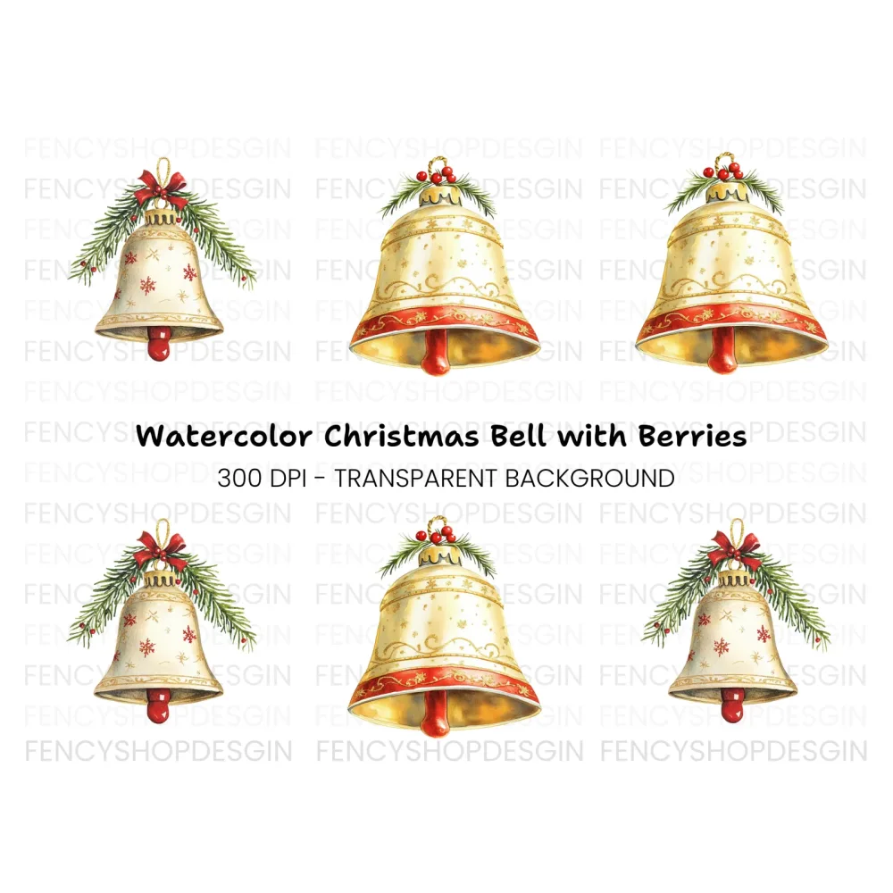 Christmas Bells Clipart Bundle