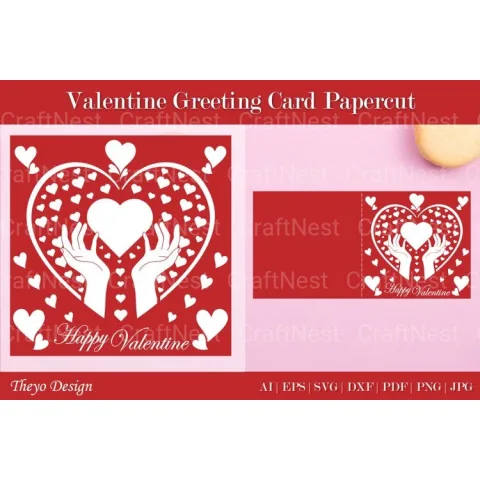 Valentine Greeting Card Cut SVG