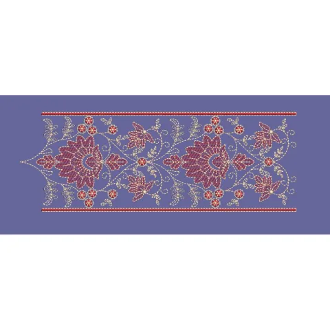 Floral Paisley Border Embroidery Design