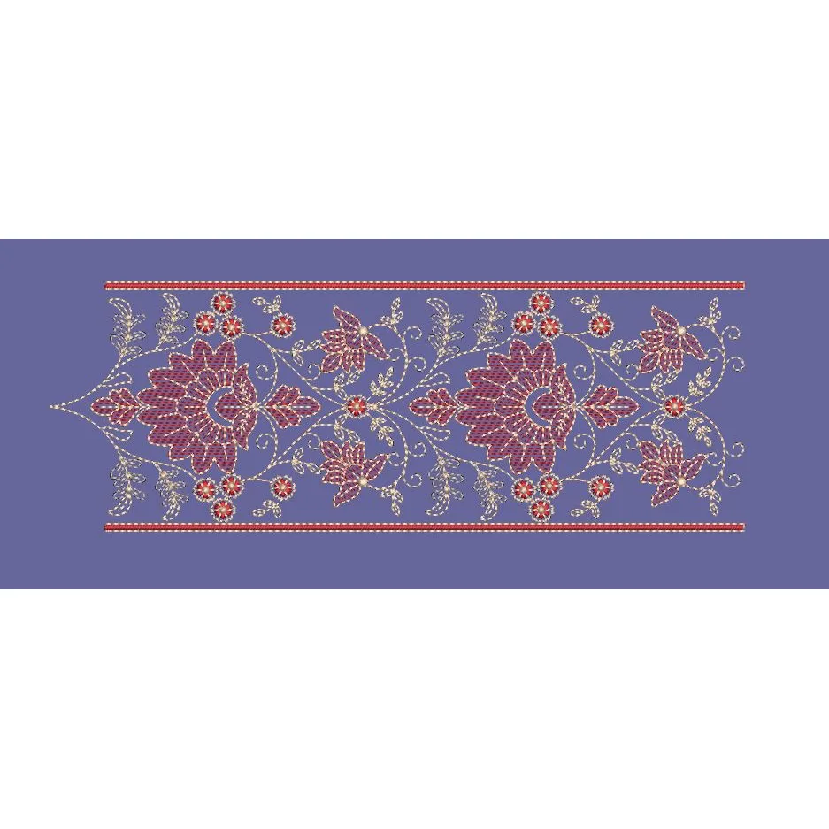 Floral Paisley Border Embroidery Design
