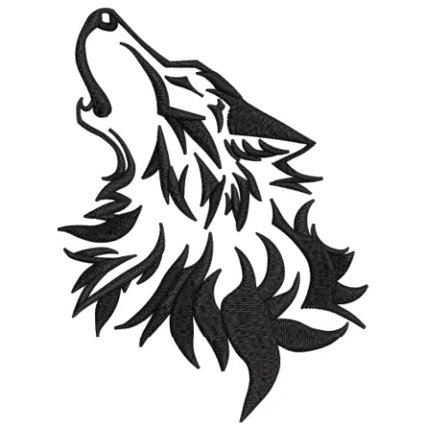 Wolf Embroidery Design