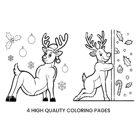 Cute Reindeer Winter Wonderland Coloring Books