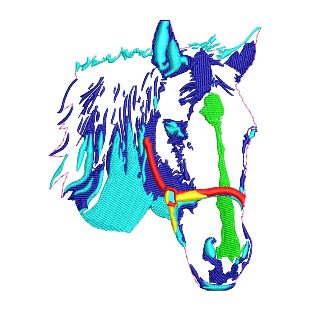 Multi Horse Head Embroidery Design