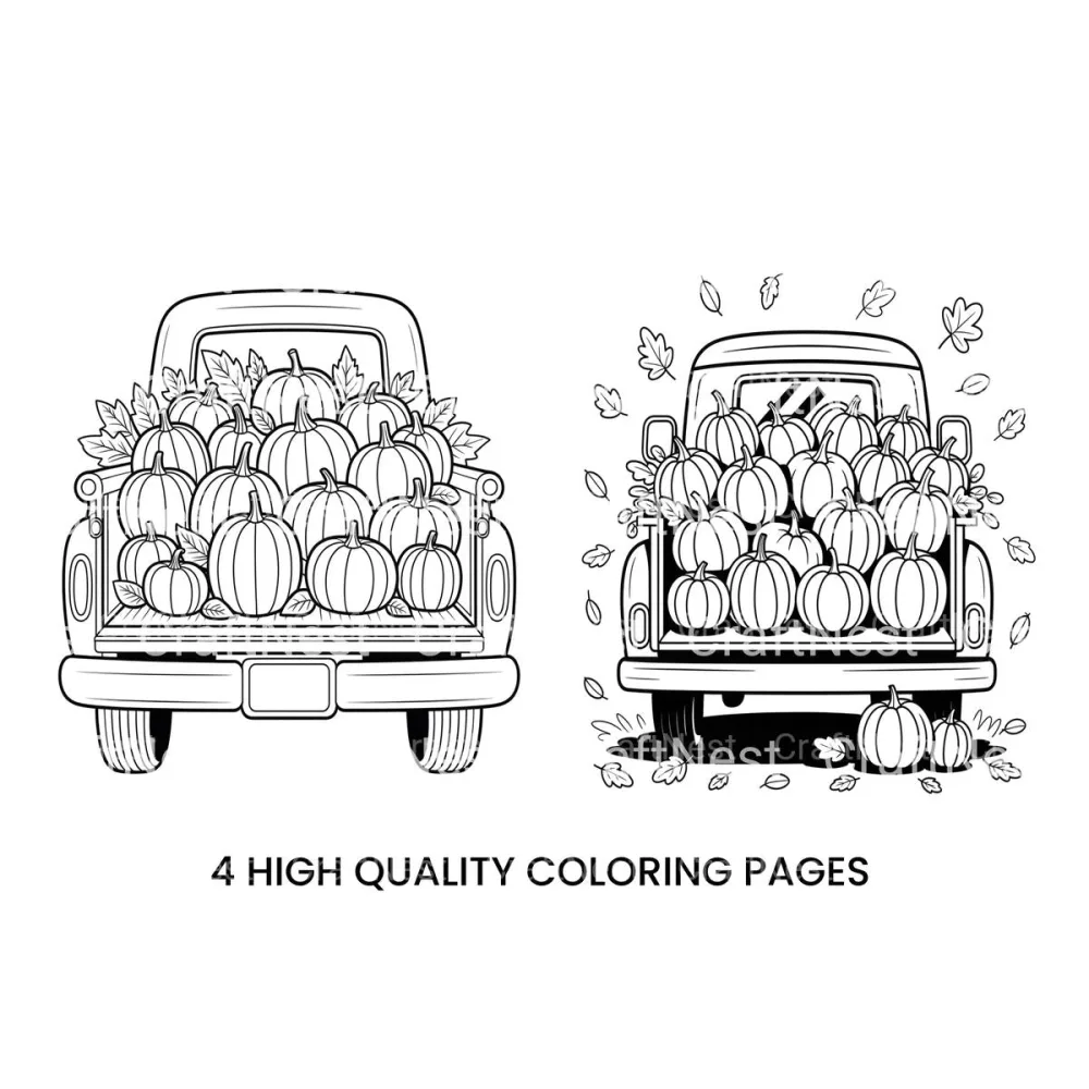 Autumn Pumpkin Truck Fun Coloring Books