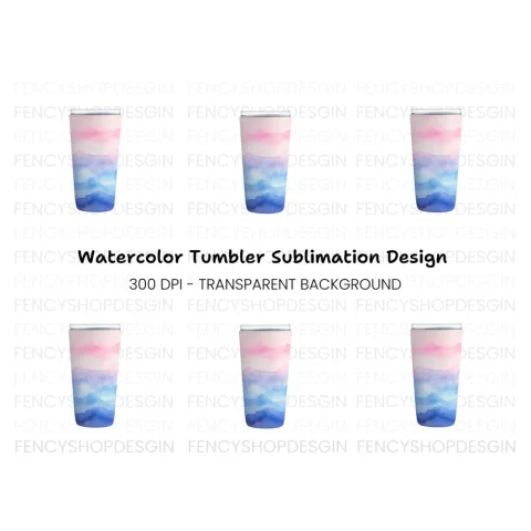 Pink and Blue Tumbler Clipart Bundle