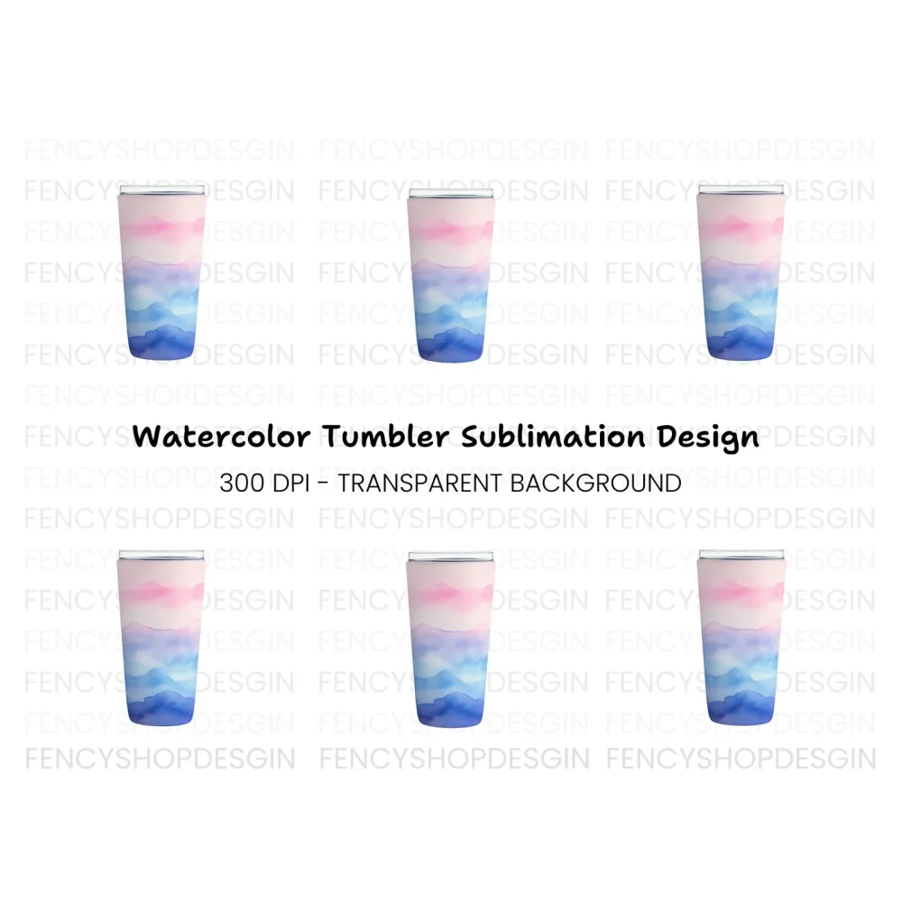 Pink and Blue Tumbler Clipart Bundle