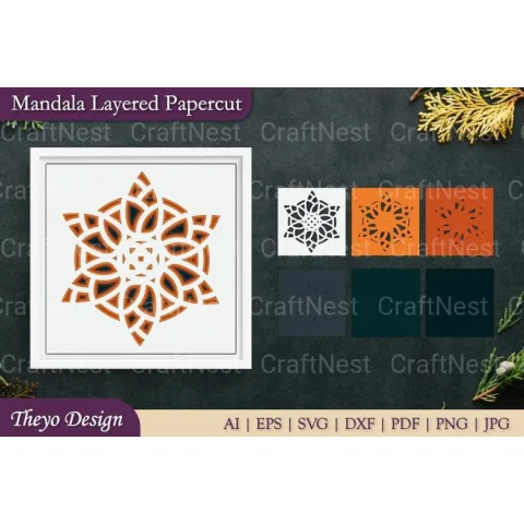 Mandala Layered Papercut SVG Bundle
