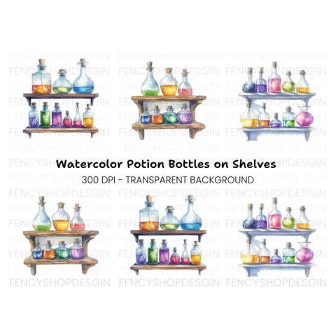 Potion Bottles Clipart Bundle