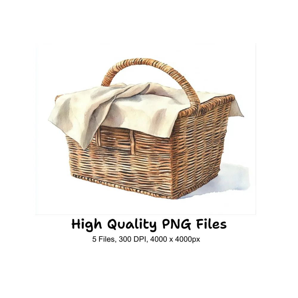 Picnic Baskets Clipart Bundle