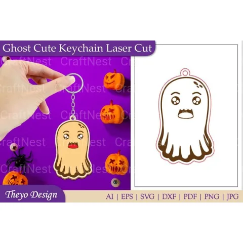 Ghost Keychain from Ghost Keychain SVG Bundle