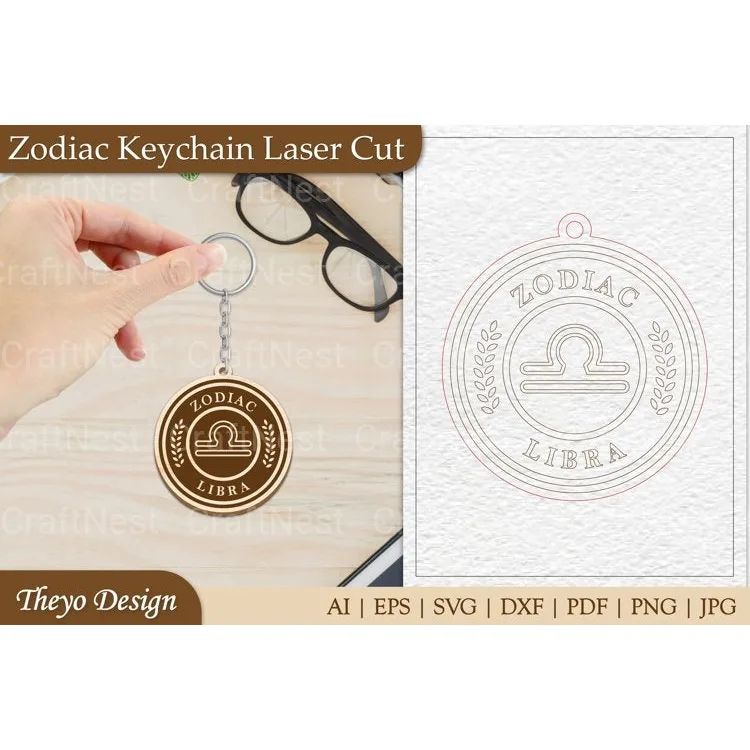 Zodiac Keychain SVG Bundle