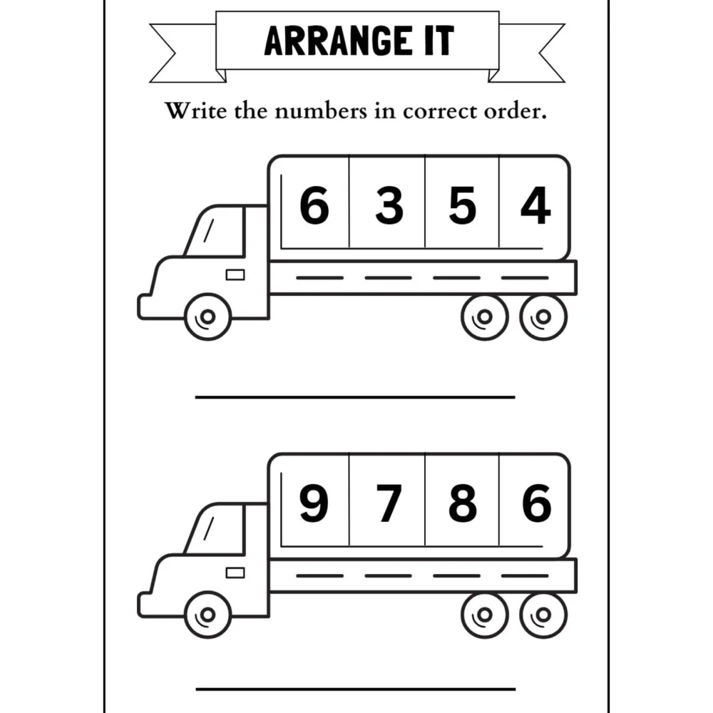 Arrange Numbers in Order Worksheets