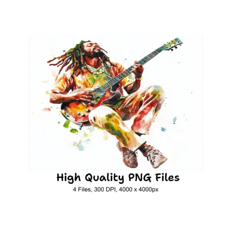 Reggae Guitarists Clipart Bundle