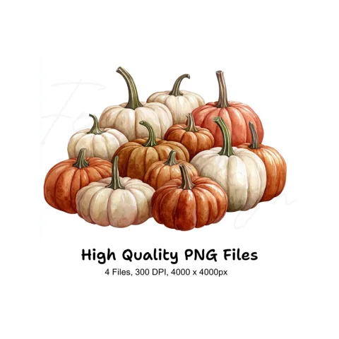 Autumn Harvest Pumpkin Clipart Bundle