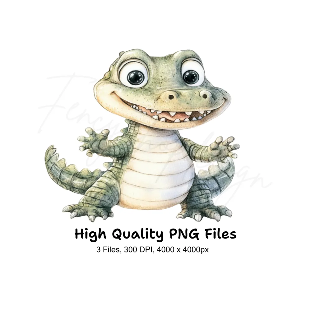Cute Alligator Clipart Bundle