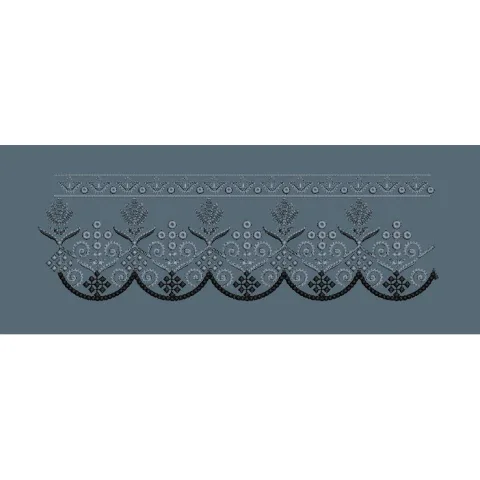Ornate Lattice and Tassel Feston Embroidery Design
