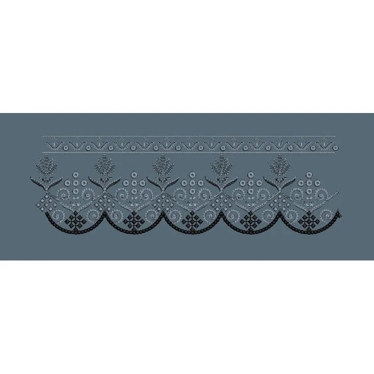 Ornate Lattice and Tassel Feston Embroidery Design