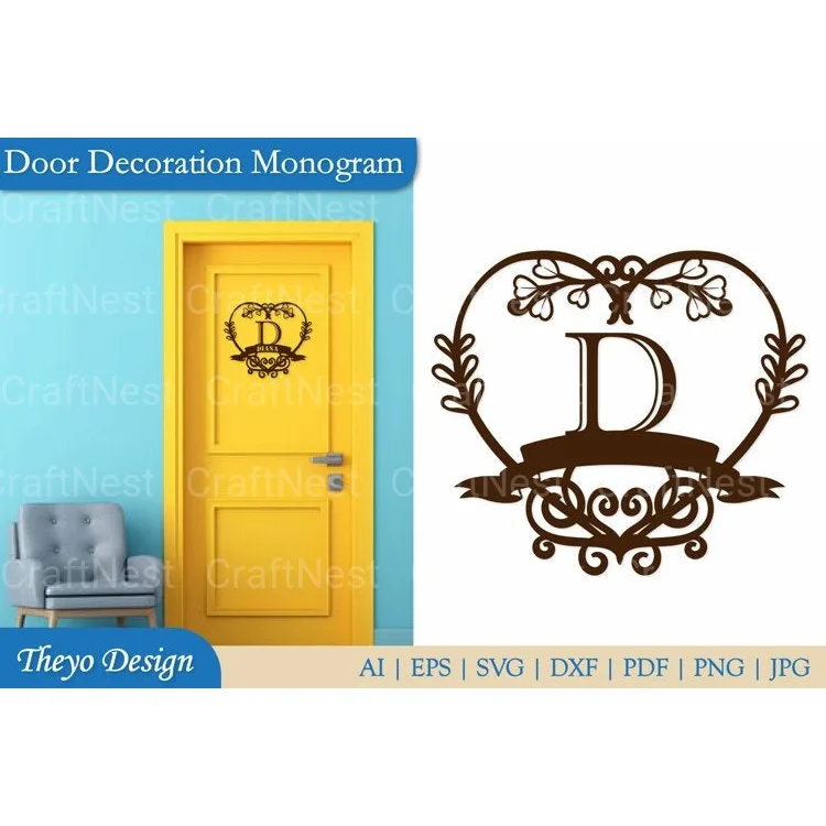 Door Decoration Monogram SVG