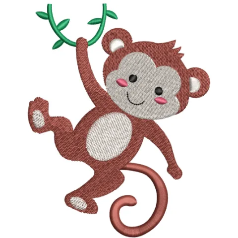 Monkey Baby Embroidery Design