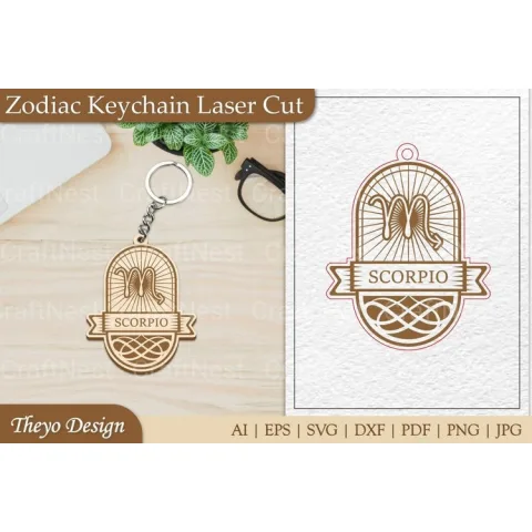 Zodiac Keychain SVG Bundle