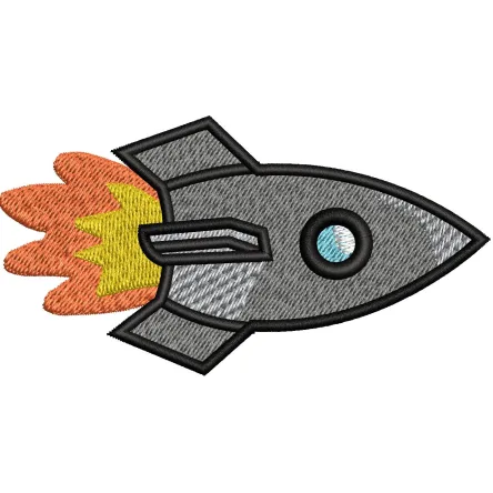 Rocket Embroidery Design