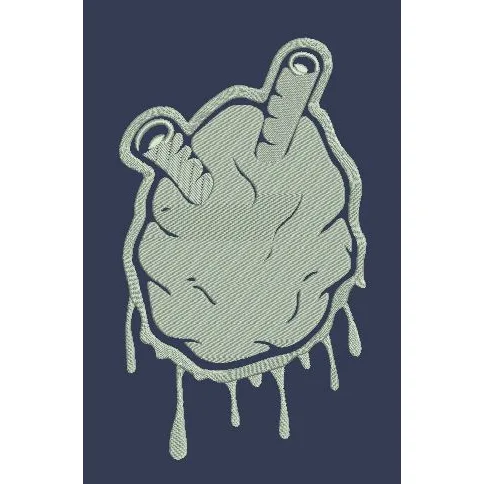 Heart Shape Gray Colour Embroidery Design